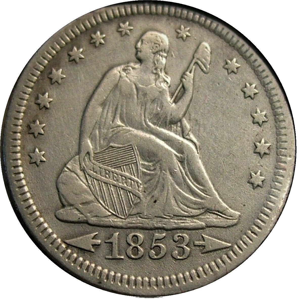 1853-25c-Liberty-Seated-Quarter-With-Arrows-&-Rays-#7